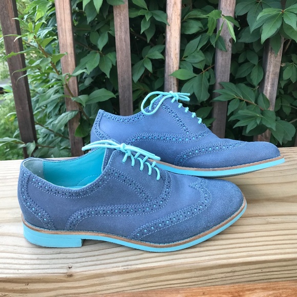 Cole Haan Shoes - Cole Haan Alisa Wingtip Oxfords Navy & Teal (6.5)